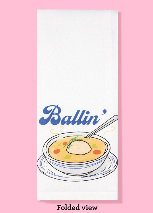 Ballin Hanukkah Matzo ball soup  kitchen towel   dishtowel