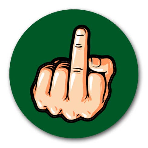 Middle finger Pin-Back Button