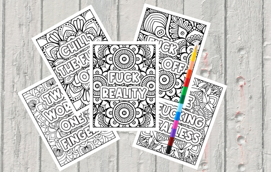 Adult Coloring Sheets With Stackable Crayon