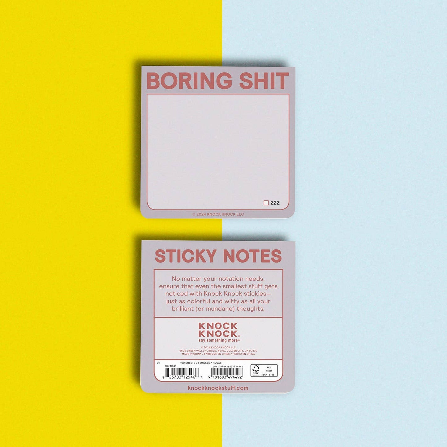 Boring Shit Sticky Note (Gray)