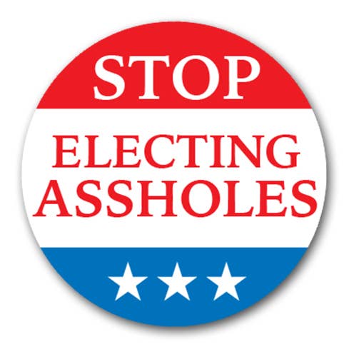 Stop Electing Assholes Pin-Back Button