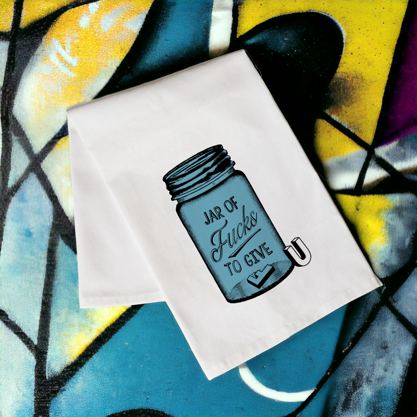 Jar of Fucks to Give Kitchen Tea Towel