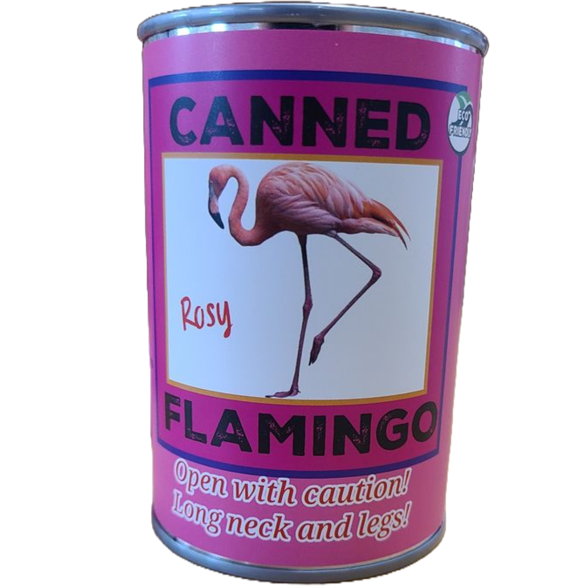 Rosy the Canned Flamingo w/Jokes - Eco-Friendly Recycled