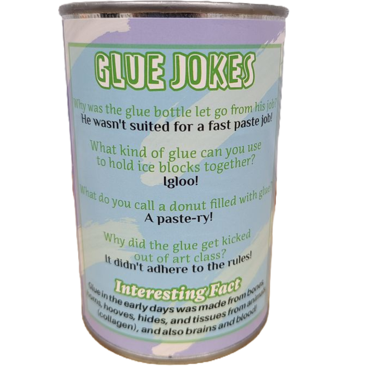 Canned Glue Bottle Teacher School Gift in Can w/Funny Jokes