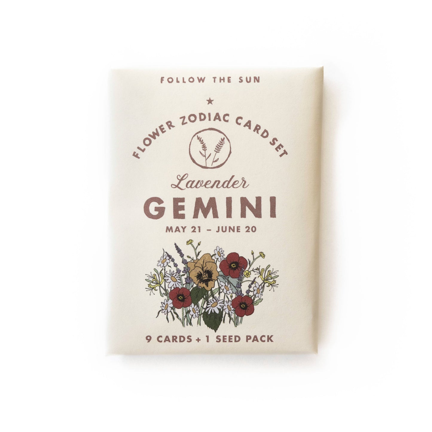 Flower Zodiac Sticker Card Set - Gemini (May 21 - June 20)