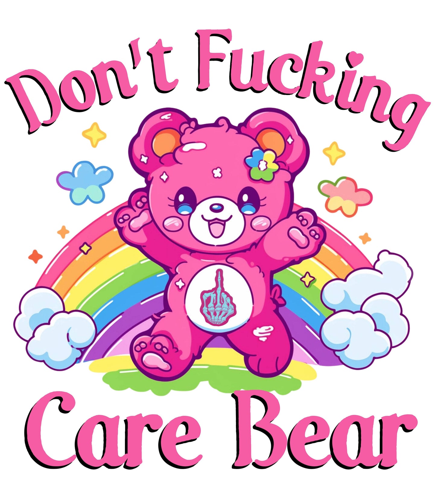 I Don't Care Bear Funny Sticker