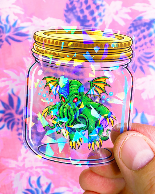 CRYSTAL STICKER: "Cthulhu In A Jar"