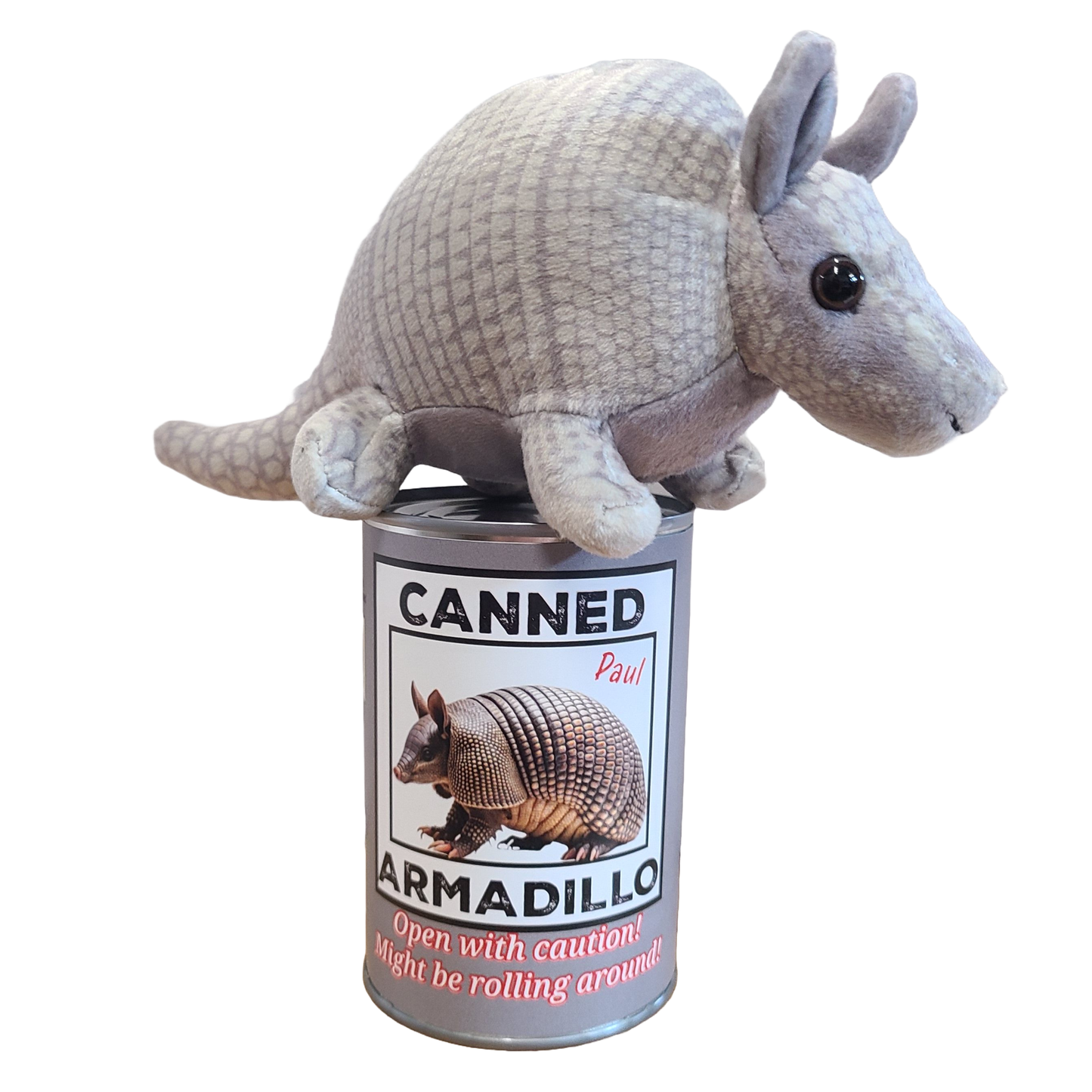 Canned Armadillo | Stuffed Animal Plush w/Funny Jokes on Can