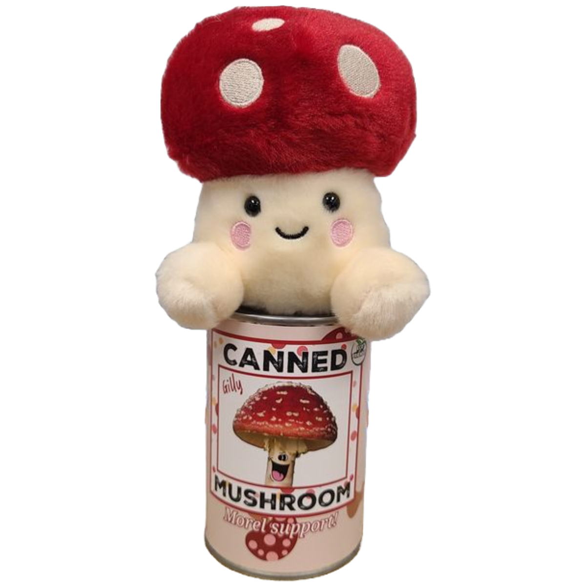 Canned Mushroom - Amanita Mushroom Plush Gift in Can w/Jokes