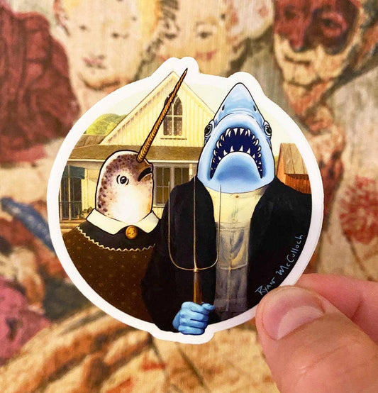 VINYL STICKER: Ocean Gothic (American Gothic Parody)