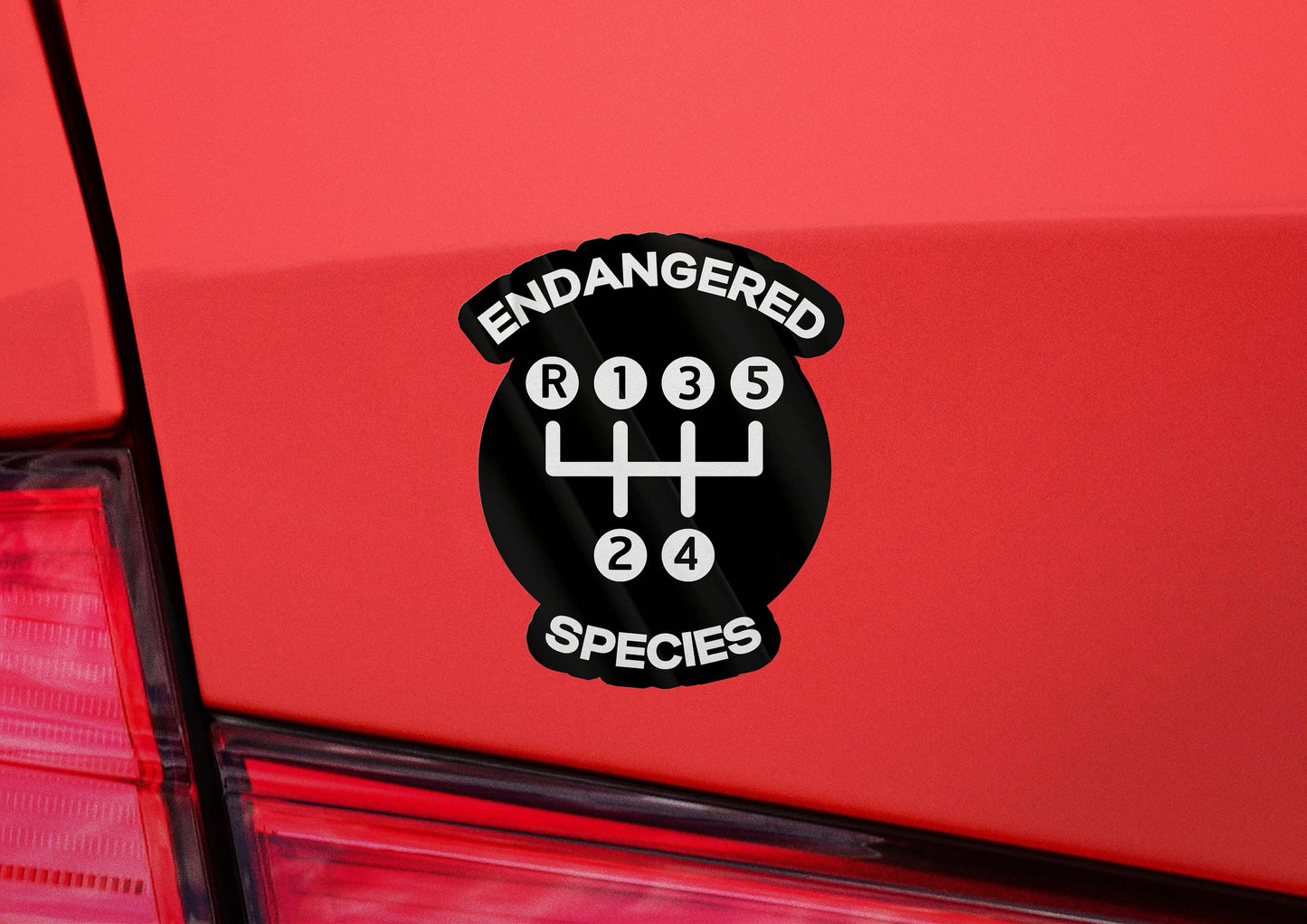 Endangered Species Five Speed Manual Car Waterproof Vinyl Sticker