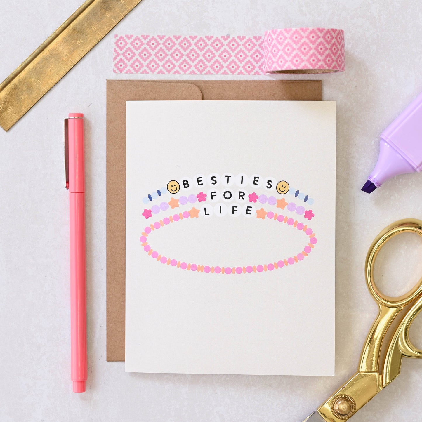 Besties For Life Friendship Bracelet Card