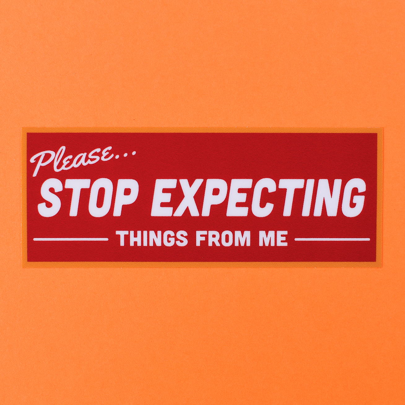 Stop Expecting Things Sticker