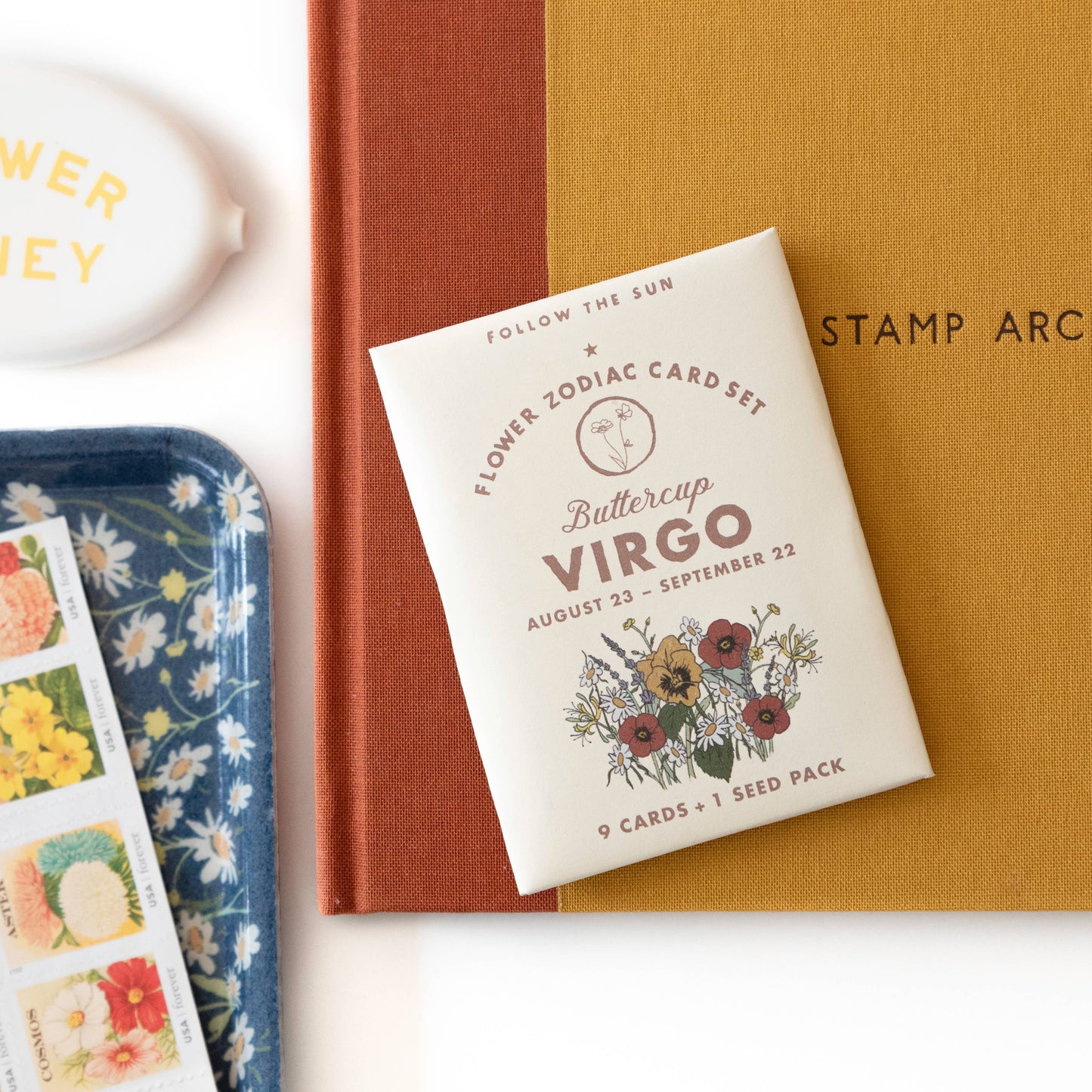 Flower Zodiac Sticker Card Set - Virgo (Aug 23 - Sept 22)