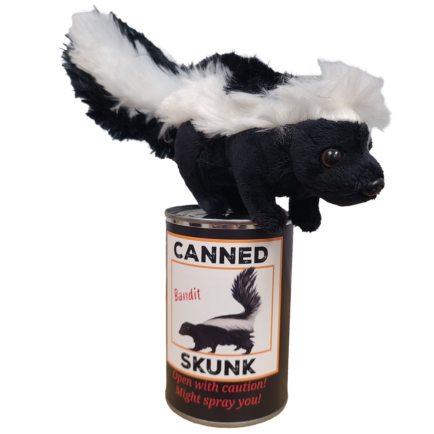 Canned Skunk | Stuffed Animal Plush w/Funny Jokes on Can