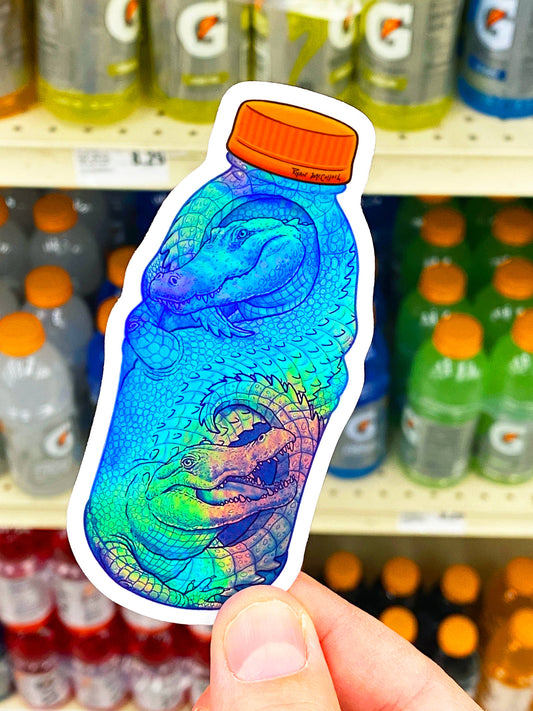 HOLOGRAPHIC STICKER: Gatorade (Bottle With Alligators)