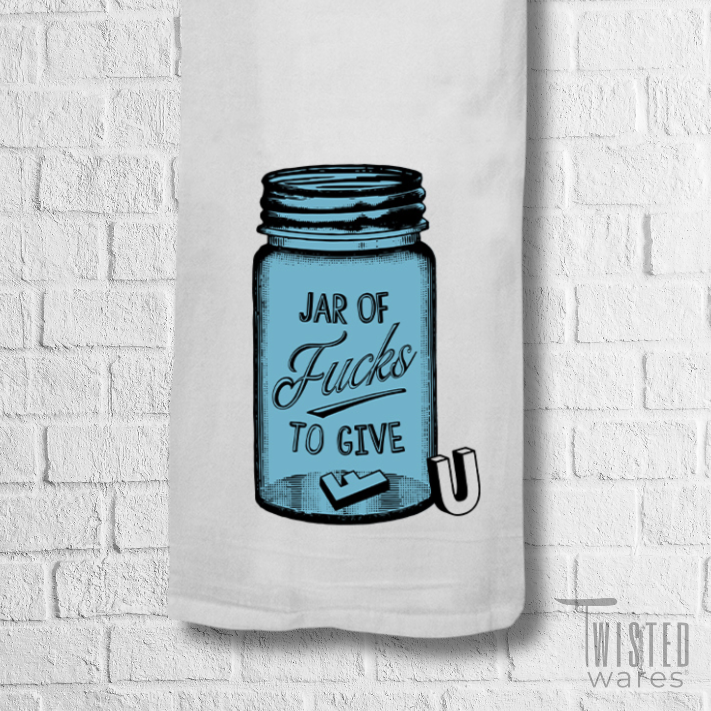 Jar of Fucks to Give Kitchen Tea Towel