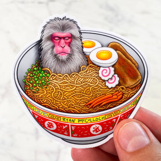 VINYL STICKER: Ramen Monkey (Japanese Macaque)