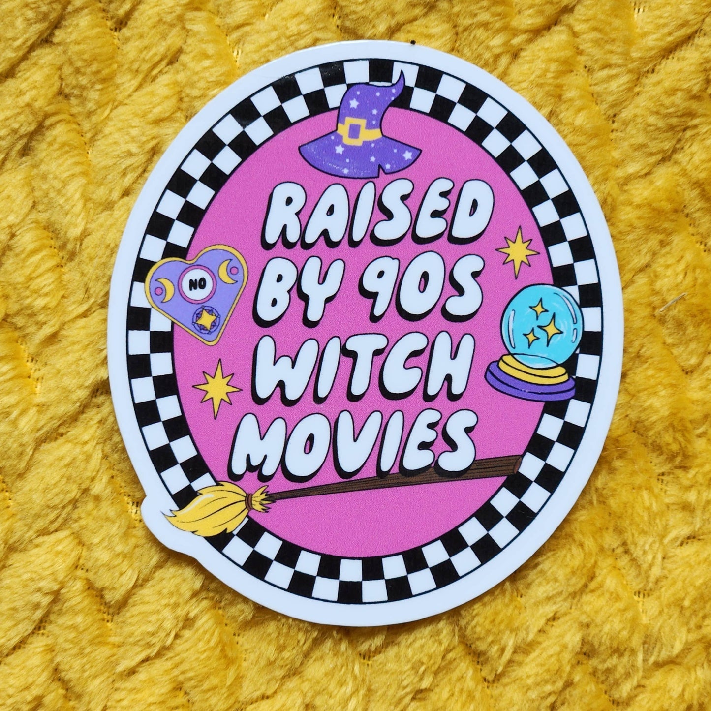 Raised By 90s Witch Movies Sticker