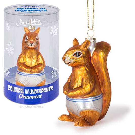 Squirrel In Underpants Ornament