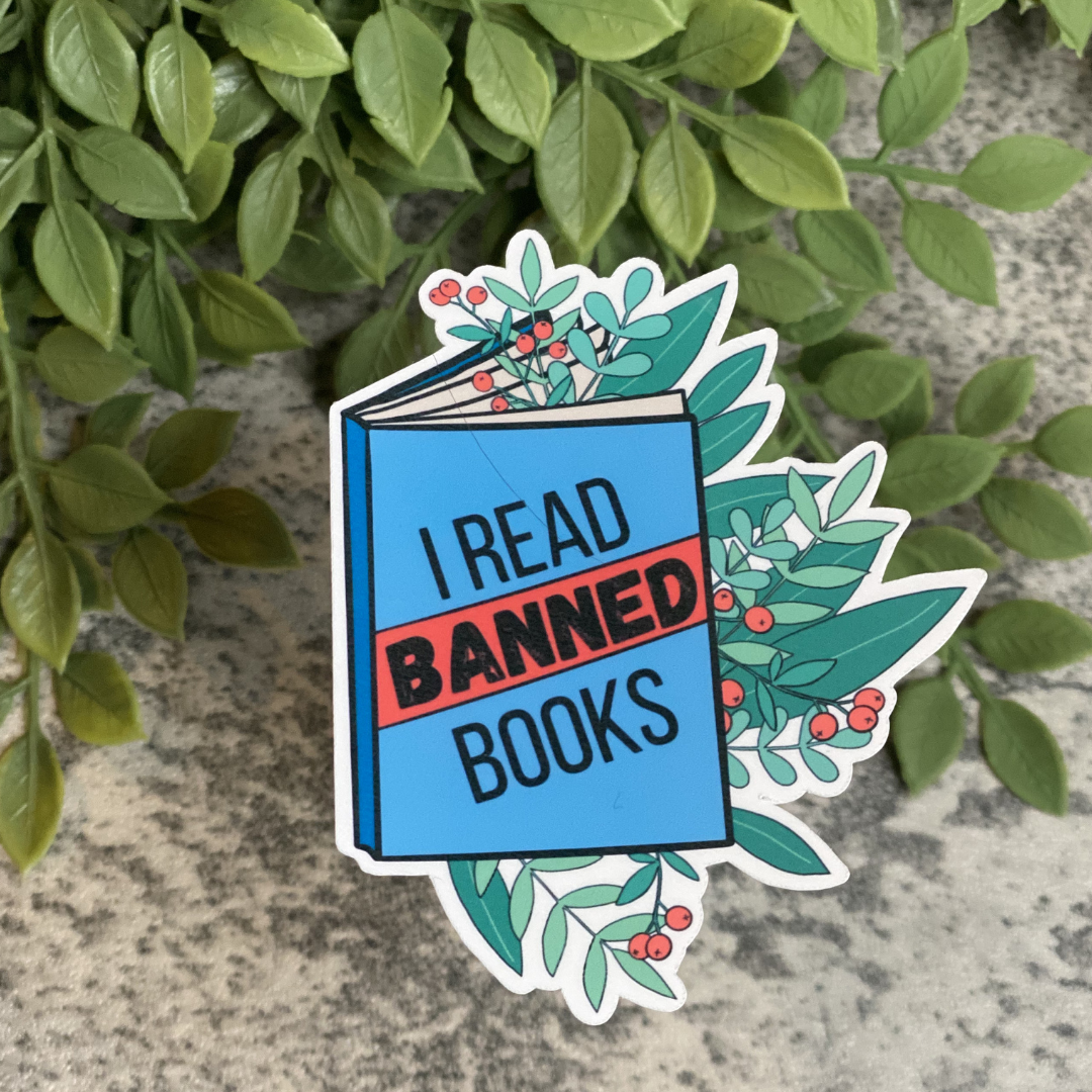 I Read Banned Books Vinyl Sticker